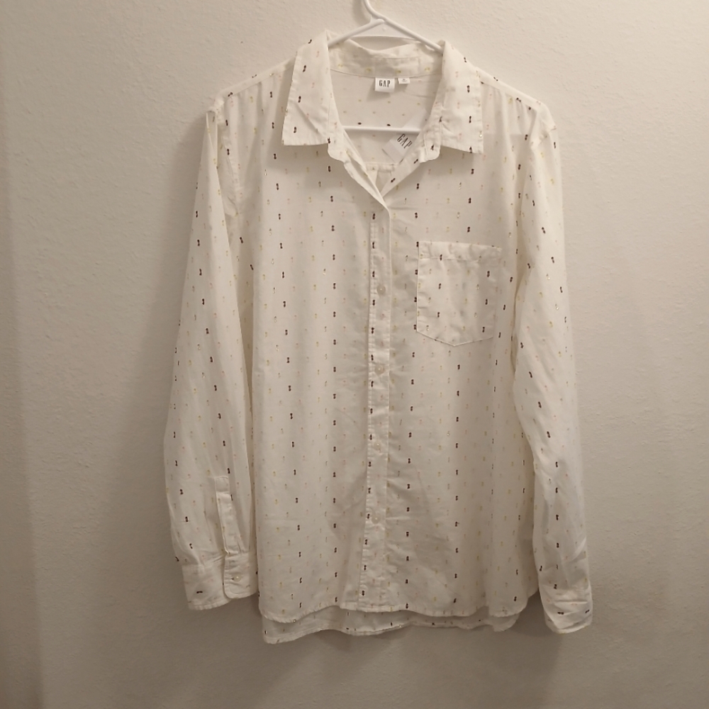 NWT Gap Long Sleeve Blouse Woman's Size XL